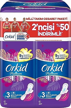 Orkid Platinum Hijyenik Ped Gece ve Gündüz 32'li Cesaret Paketi