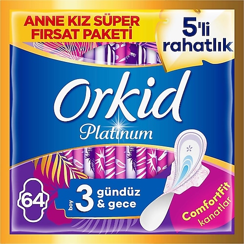 Orkid Platinum Hijyenik Ped Gündüz & Gece 64'lü Anne Kız Paketi