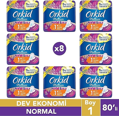 Orkid Platinum Hijyenik Ped Normal 80 Adet Anne Kız Paketi