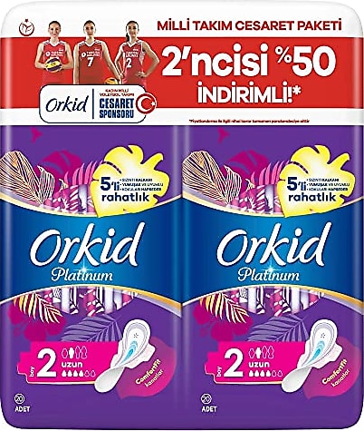 Orkid Platinum Uzun Boy 2 Hijyenik Ped 20'li 2 Adet