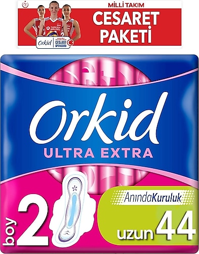 Orkid Ultra Extra Uzun Boy 2 Hijyenik Ped 22'li 2 Adet