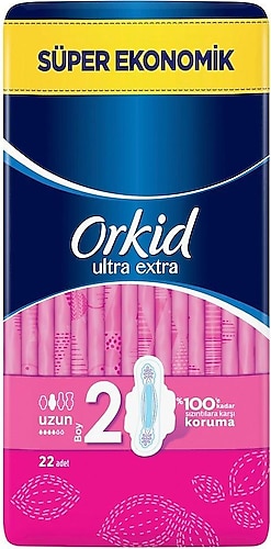 Orkid Ultra Extra Uzun Boy 2 Hijyenik Ped 22'li