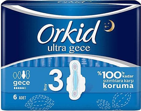 Orkid Ultra Gece Boy 3 Hijyenik Ped 6'lı