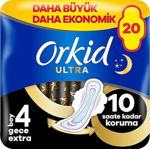 Orkid Ultra Gece Extra Boy 4 Hijyenik Ped 20'li