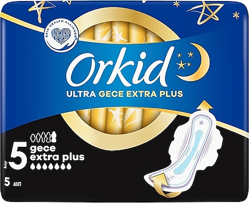 Orkid Ultra Gece Extra Plus Boy 5 Hijyenik Ped 5'li