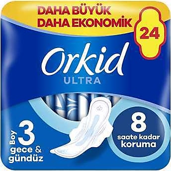 Orkid Ultra Gece & Gündüz Boy 3 24'lü Hijyenik Ped
