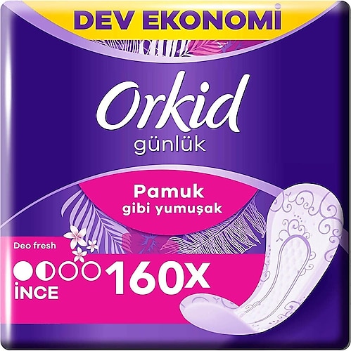 Orkid Yaprak Pamuksu Deo Fresh İnce Günlük Ped 80'li 2 Adet
