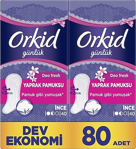 Orkid Yaprak Pamuksu Deo Fresh İnce Günlük Ped 80'li