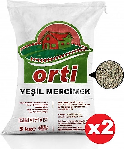 Orti 5 kg 2 Paket Yeşil Mercimek