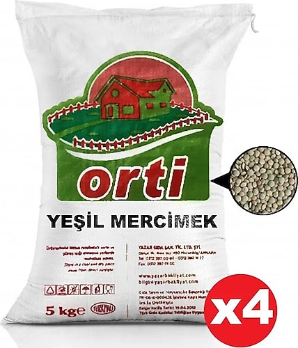 Orti 5 kg 4 Paket Yeşil Mercimek