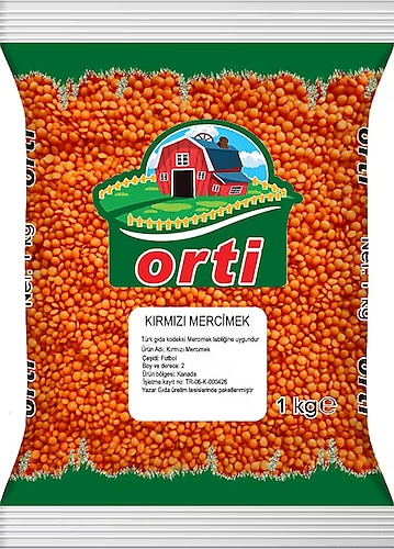 Orti Kırmızı Mercimek 1Kg