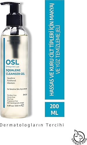 OSL Omega Skin Lab Squalene Cleanser Gel Hassas ve Kuru Ciltler Temizleme Jeli 200 ml