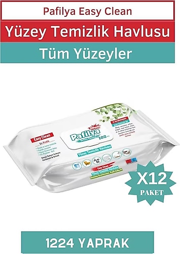 Pafilya Beyaz Sabunlu Yüzey Temizlik Havlusu 102 Yaprak 12'li