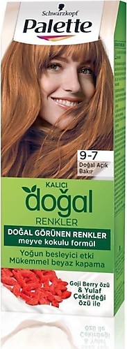 Palette Kalıcı Doğal Renkler 9-7 Doğal Açık Bakır Saç Boyası