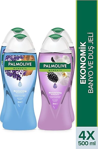 Palmolive Moments Duş Jeli Nemlendirici Sandal Ağacı Lavanta & Böğürtlen Orkide 4 x 500 ML
