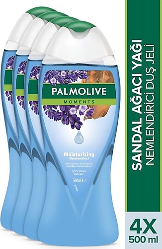Palmolive Moments Nemlendirici Sandal Ağacı ve Lavanta Yağı 500 ml 4 Adet Duş Jeli