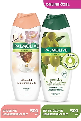 Palmolive Naturals Hassas Ciltler Için Badem Ve Yoğun Nemlendirici Zeytin Özü Duş Jeli 500 Ml X2adet