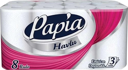 Papia 3 Katlı 8'li Kağıt Havlu