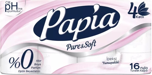 Papia Pure & Soft 4 Katlı 16'lı Tuvalet Kağıdı