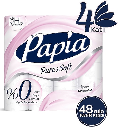 Papia Pure & Soft 4 Katlı 48'li Tuvalet Kağıdı