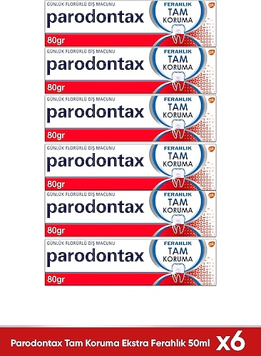 Parodontax Tam Koruma Ferahlık Beyazlatıcı Florürlü Diş Macunu 50 ml 6 Adet