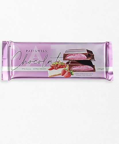 Patiswiss Çilekli Krema Dolgulu Sütlü Çikolata 240 gr