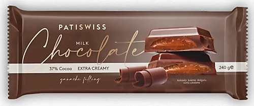 Patiswiss Krema Dolgulu Sütlü Çikolata 240 gr
