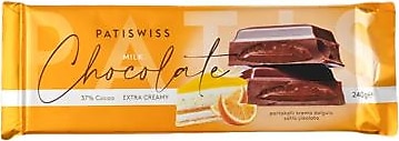 Patiswiss Portakallı Krema Dolgulu Sütlü Çikolata 240 gr