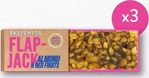 Patiswiss Şeker İlavesiz Bademli ve Kırmızı Meyveli Granola Bar 60g x 3 Adet