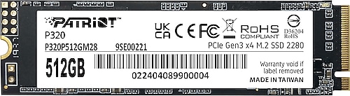 Patriot P320 P320P512GM28 PCI-Express 3.0 512 GB M.2 SSD