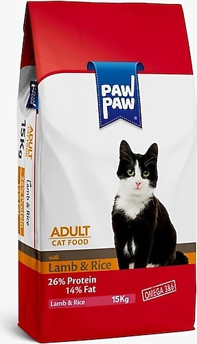 Paw Paw Kuzu Etli 15 kg Yetişkin Kedi Maması