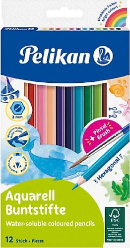 Pelikan Aquarell 12'li Kuru Boya Kalemi