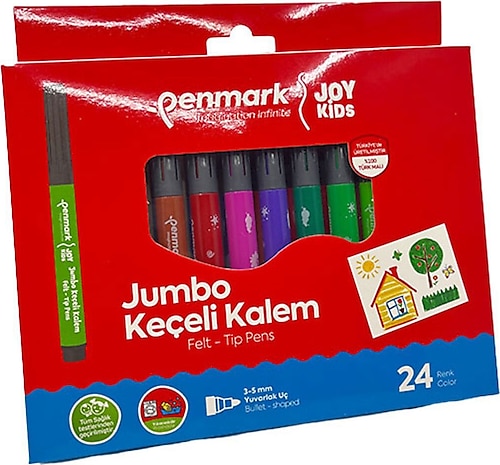 Penmark Süper Yıkanabilir 24'lü Jumbo Keçeli Kalem Seti
