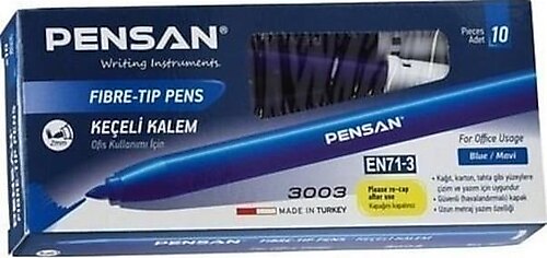 Pensan 3003 10'lu Mavi Keçeli Kalem