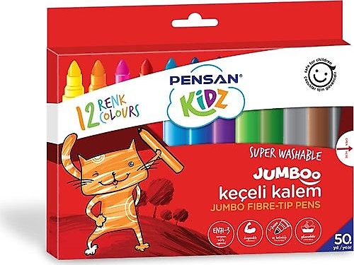 Pensan Kidz 12'li Jumbo Keçeli Kalem Seti