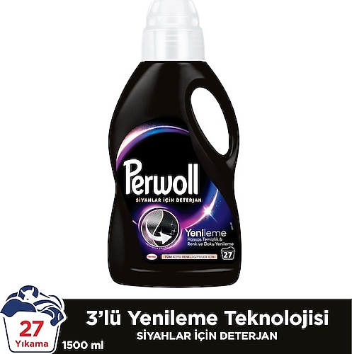 Perwoll Hassas Bakım Sıvı Çamaşır Deterjanı Siyah Yenileme 1500 ml