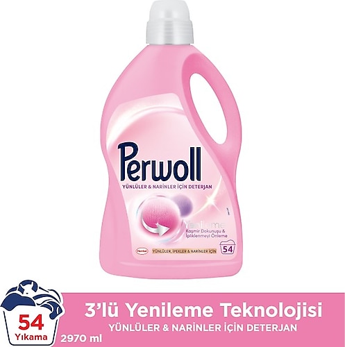 Perwoll Yenileme Yünlüler Narinler Sıvı Çamaşır Deterjanı 2970 ml - 3 lt