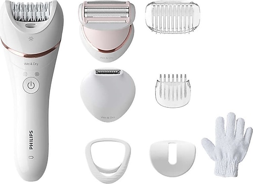 Philips Essential Compact Series 8'li Islak Kuru Led Aydınlatmalı Epilasyon Aleti Beyaz