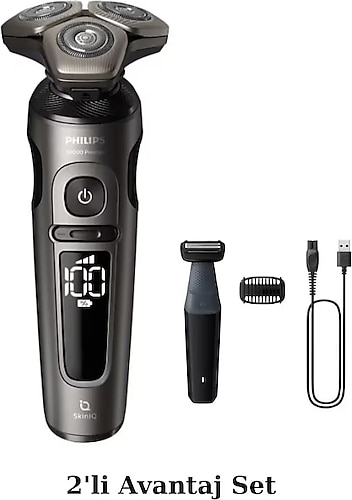 Philips Shaver S9000 Prestige SkinIQ Islak ve Kuru Elektrikli Tıraş Makinesi + Vücut Tıraş Makinesi Seti