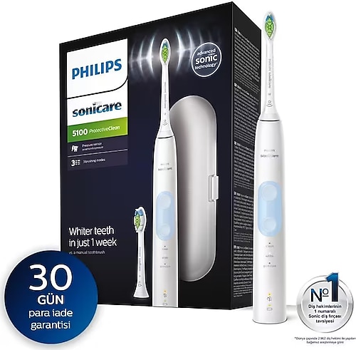 Philips Sonicare 5100 ProtectiveClean Şarjlı Diş Fırçası + 1 Yedek Başlık