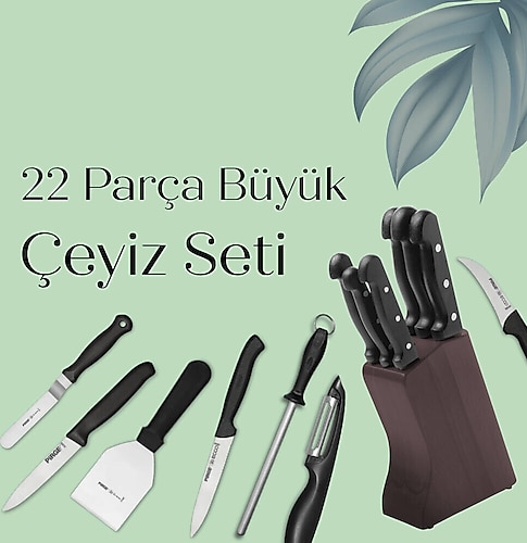 Pirge 35073 Büyük 22 Parça Çeyizlik Bıçak Seti