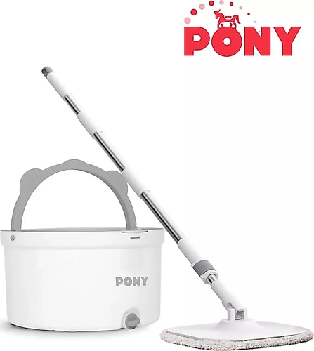 Pony Beyaz Temız & Kırlı Suyu Ayırma Ozellıgı Otomatık Temızlık Setı Mop Paspas