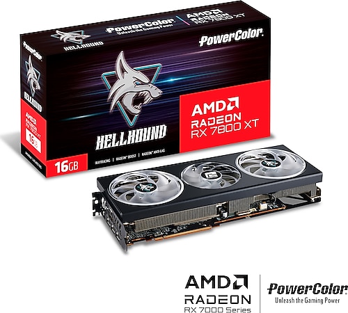 PowerColor RX 7800 XT Hellhound 16G-L/OC 256 Bit GDDR6 16 GB Ekran Kartı