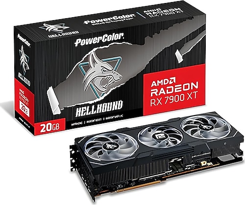 PowerColor RX 7900 XT Hellhound 20G-L/OC 320 Bit GDDR6 20 GB Ekran Kartı