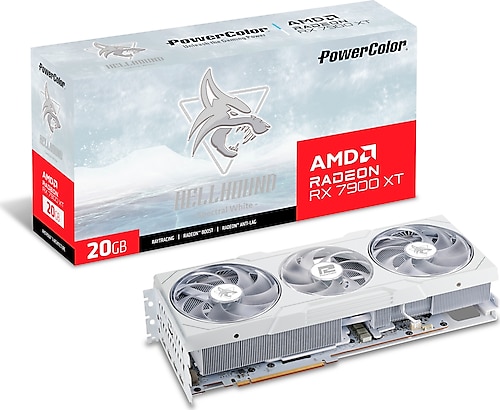 PowerColor RX 7900 XT Hellhound Spectral White 20G-L/OC/WHITE 320 Bit GDDR6 20 GB Ekran Kartı