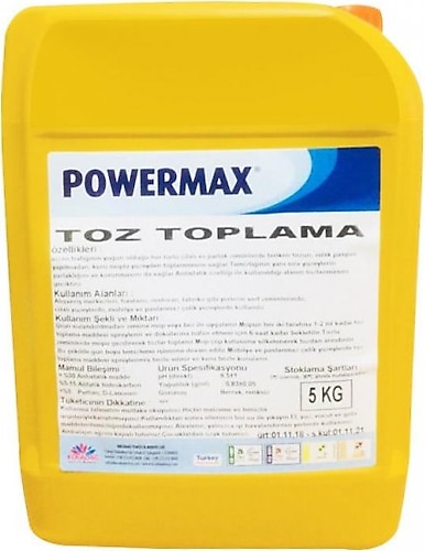 Powermax Statik Toz Toplama Maddesi Toz Toplama Deterjanı 5 KG