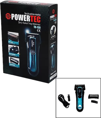 POWERTEC TR-150 ŞARJLI ÇİFT BIÇAK SIFIR SAKAL TRAŞ MAKİNESİ BIYIK DÜZELTME - YEDEK BAŞLIK