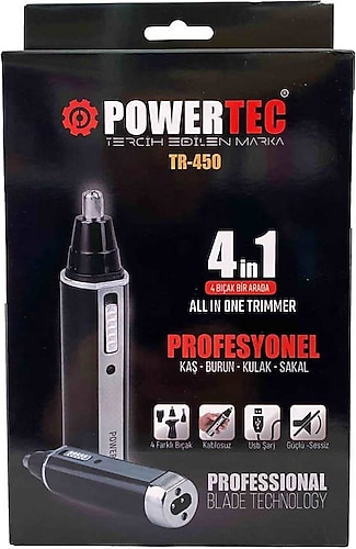 Powertec TR-450 4in1 Kulak Burun Tüy Kesme Makinesi