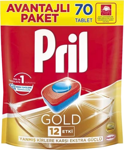 Pril Gold Bulaşık Makinesi Tableti 70'li