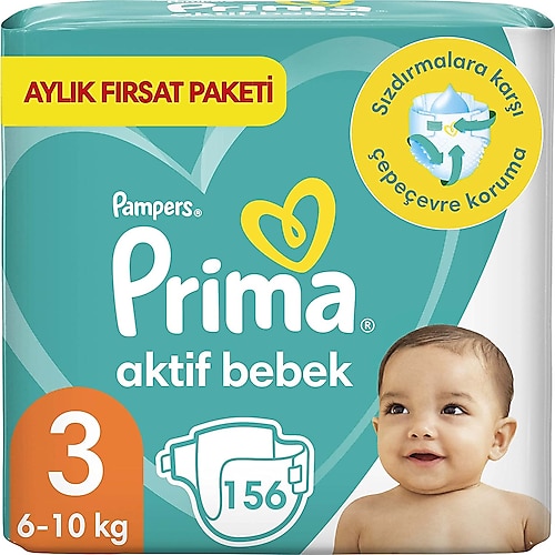 Prima Aktif 3 Numara Midi 156'lı Bebek Bezi